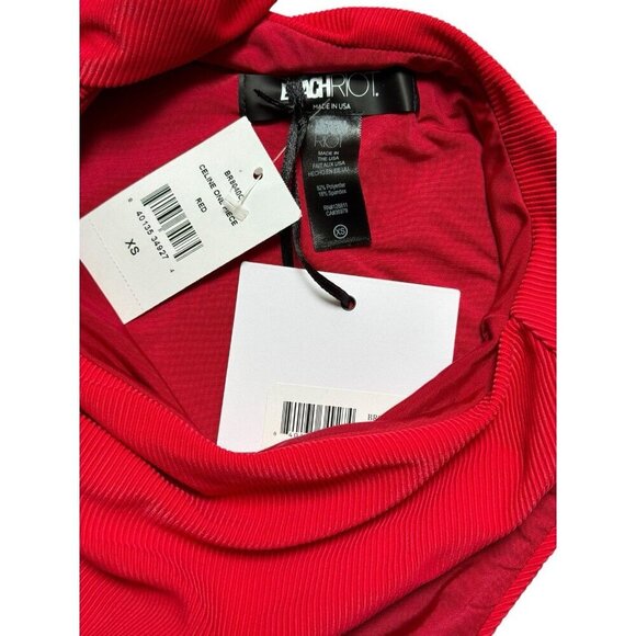 Beach Riot Sz XS Swimsuit Celine Ribbed Red One Piece Resort Vacation Retro - Picture 5 of 5